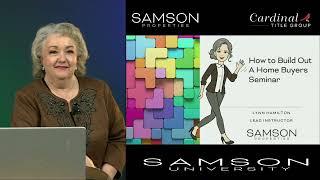 "How to Build Out a Home Buyers Seminar" with Lynn Hamilton - January 17th, 2023 - Samson Properties