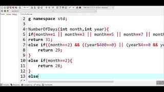 How to find the number of days in a given month of a given year in C++
