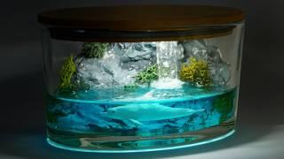 DIY. Dolphin Waterfall Diorama from Epoxy. Resin Art