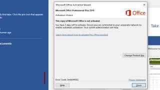 Error Code 0x4004f00c fix product activation failed - this copy of microsoft office is not activated