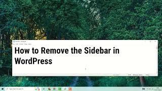 How to Remove the Sidebar in WordPress