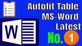 AutoFit Table Contents, Window and Fixed Column Width in MS Word