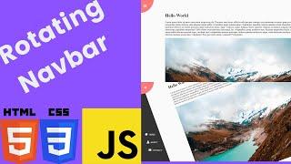 How to make Rotating Navbar Menu with Vanilla Javascript | HTML CSS Javascript Project