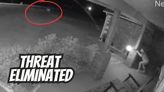 Helping The Guard Dogs Eliminate The Predator That Showed Up On The Farm Caught On Security Camera