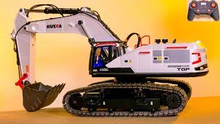 UNBOXING HUINA 1594 RC EXCAVATOR, RC DIGGER, RTR, SOUND, FIRST TEST!! REMOTE CONTROL MACHINE