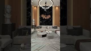 luxury living room 3d render #youtubeshorts #luxurylifestyle