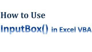 Excel VBA Tips n Tricks 46 How to Use InputBox