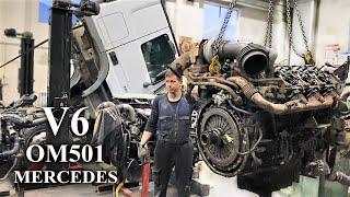 OM501 V6 MERCEDES 1.7 MILLION MILEAGE - FIRST MERCEDES AKTROS ENGINE OVERHAUL / DISASSEMBLY