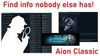 A guide to dive in the past - Unearthing info about Items, Mobs, Quests in Aion Classic