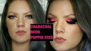 Black characoal-Neon poppin 'eyes makeup tutorial |Your Valentine 89|