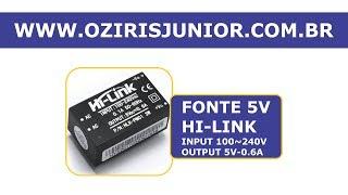 Teste fonte HI-LINK HLK-PM01 110~220volts para 5Vdc automação arduino