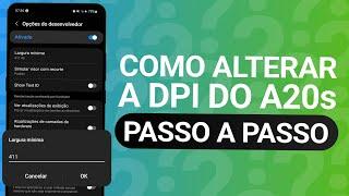 COMO COLOCAR DPI NO GALAXY A20s (PASSO A PASSO)