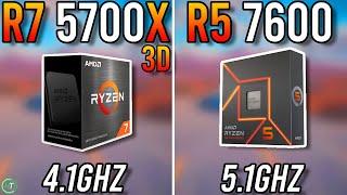 Ryzen 7 5700X3D vs Ryzen 5 7600 - Tested in 2024