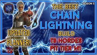 The Best Chain Lightning Sorcerer Build Updated (T8 Infernal Hordes & Pit 141) - Season 5 Diablo 4