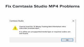 Fix camtasia studio mp4 it is either an unsupported media type or required codecs are not found