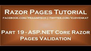ASP NET Core razor pages validation