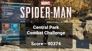 Central Park Combat Challenge - Score of 90,374 | Spider-man (PS4)