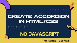 Simple Accordion in Html CSS Only | No JavaScript