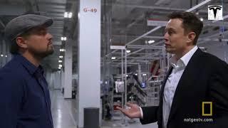 Leonardo DiCaprio inTesla's GigaFactory