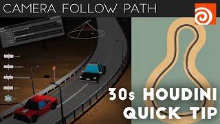 Houdini 30s Quick Tip #22 - Make Camera (and everything else) follow Path