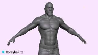 Luke Hobbs high poly 3D Character, model by KoreybaArts team