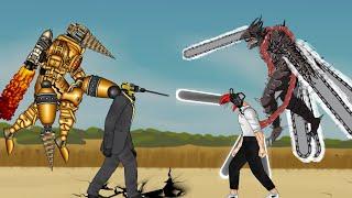 Drill man and Titan drill man Vs Chainsaw man and Devil Chainsaw man(Part 1) |2D animation| DC2