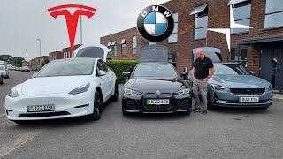 EVs with Hatchback and Tow Bar - Tesla Model Y v BMW i4 M50 v Polestar 2