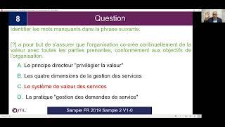 Correction Examen Blanc (Sample 2) ITIL 4 Foundation