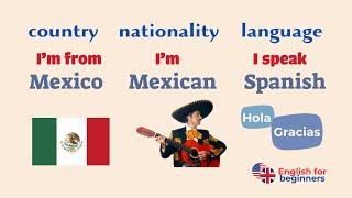 Countries - Nationalities - Languages in English | Speaking Practice | Names of Countries in English