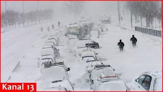 Balkans snowstorm leaves tens of thousands of homes without power, causes traffic chaos