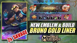 SAVAGE BRUNO NEW BUILD GOLD LANE GAMEPLAY MOBILE LEGENDS