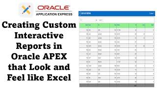 Oracle APEX Customization: Create Interactive Reports that Resemble Excel Spreadsheets