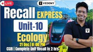 Unit-10 | Ecology | Recall Express | Superfast Recalling | Virendra Singh | CSIR | GATE | DBT