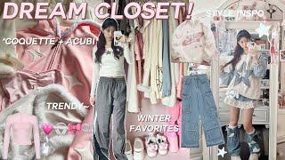 CLOSET TOUR ️ winter favorites, trendy and affordable *coquette + acubi*