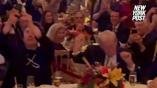 Donald Trump and Elon Musk dance to YMCA during Thanksgiving dinner