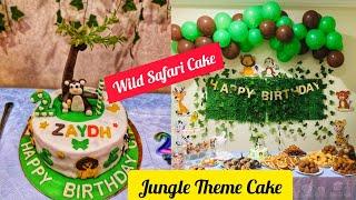 Jungle Safari Theme Cake/Wild Animal  Theme Cake Decoration