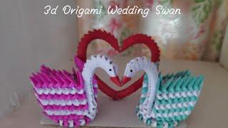 3d Origami easy Wedding Swan/3d Origami Swan pair / 3d Origami beginner's swan