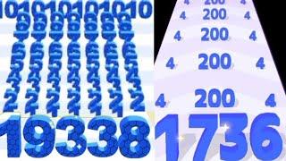 9 Minutes Super Satisfying Math Games - Number Rush 2048 Challenge Vs Number Merge