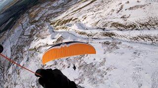 Pre-lockdown winter paragliding near Truskmore, Co. Sligo, Ireland