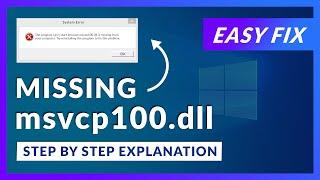 msvcp100.dll Missing Error | How to Fix | 2 Fixes | 2021
