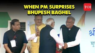 Watch: When PM Modi ignores Adityanath, Himanta Sarma but shakes hand with Bhupesh Baghel