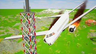 RADIO TOWER vs PLANES - Airplane Crash in BRICK RIGS