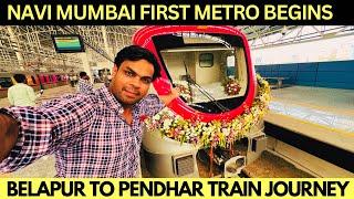 Navi Mumbai Metro Line FIRST Inaugural Journey | Belapur to Pendhar Exclusive Metro Train Ride