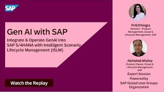  Integrate & Operate GenAI into SAP S/4HANA with Intelligent Scenario Lifecycle Management (ISLM)