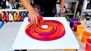 One of the PRETTIEST Color Combinations! - Sunset Colors - Acrylic Painting - Acrylic Pouring