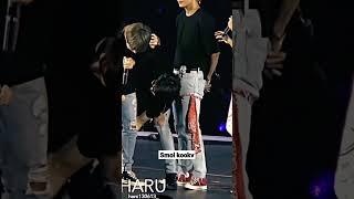 Taehyung getting naughty on stage...what are you doing Mr.kim?#taekook #kookv #vkook