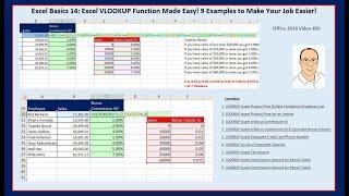 Excel Basics 14: Excel VLOOKUP Function Made Easy! 9 Examples to Make Your Job Easier!