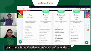 weDevs Show Episode 22: WP User Frontend