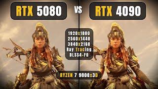 RTX 5080 vs RTX 4090 - Biggest Comparison - 1080P, 1440P, 4k, RT + DLSS 4 - R7 9800x3D