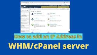 How to add IP Address in WHM/cPanel server